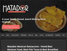 Tablet Screenshot of matadorgrill.com